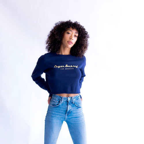 Blue with Gold  EB Los Angeles crop top